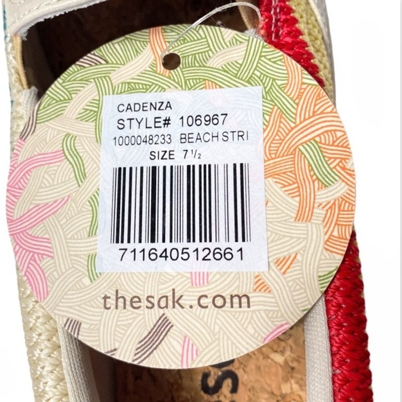 NWT The Sak Cadenza Womens Beach Stripe Fabric Slip On Flats Size 7.5 - Picture 11 of 16